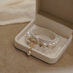 Pearl and zircon bracelet for women